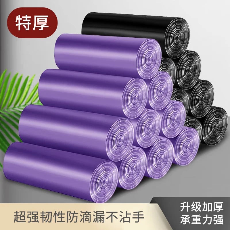 أكياس القمامة سميكة وغير قابلة للكسر سهلة الاستخدام للأغراض المنزلية أكياس فرز القمامة البلاستيكية ذات الفم المسطح مواد جديدة - Image 1